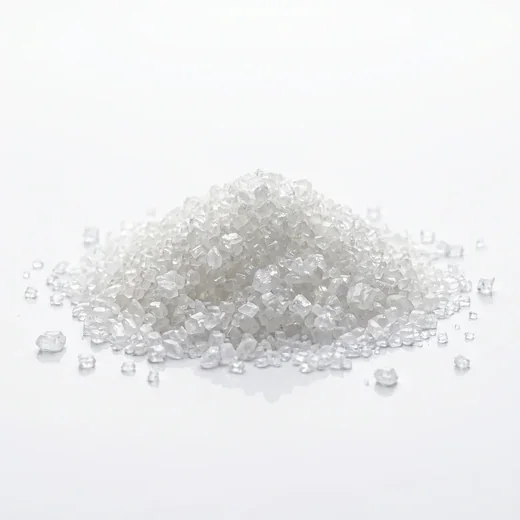 Still-life photo of a small pile of powder or crystals from the brand's image set, used as a stand-in for L-Arginine and AKG